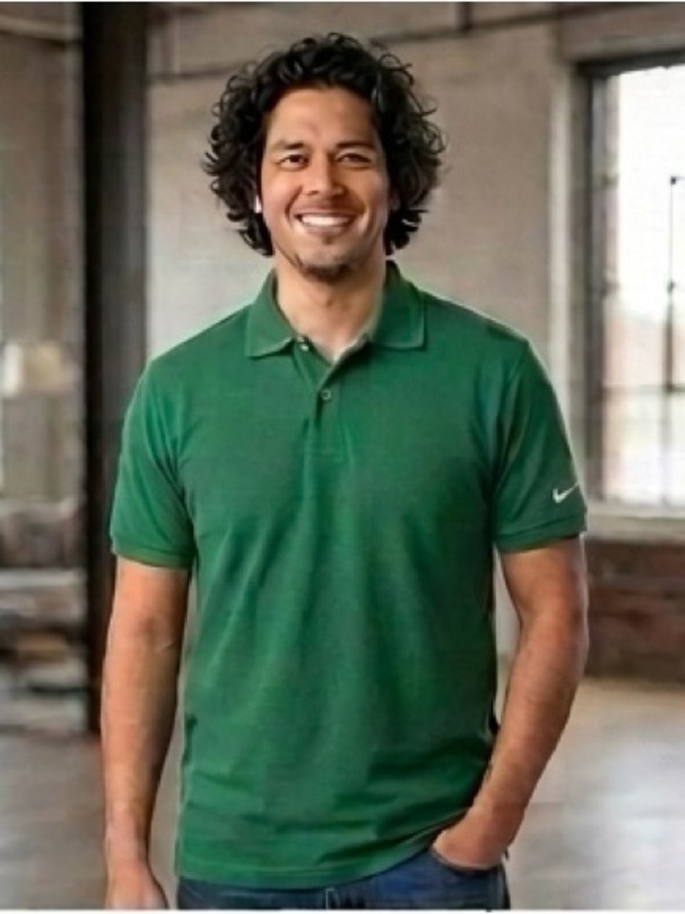 Nike Golf Dri-Fit Polo Shirt Men's XL Emerald Green Stretch Performance Wicking
